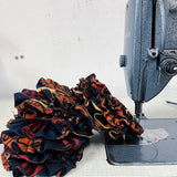 Black Printed Cotton Scrunchie