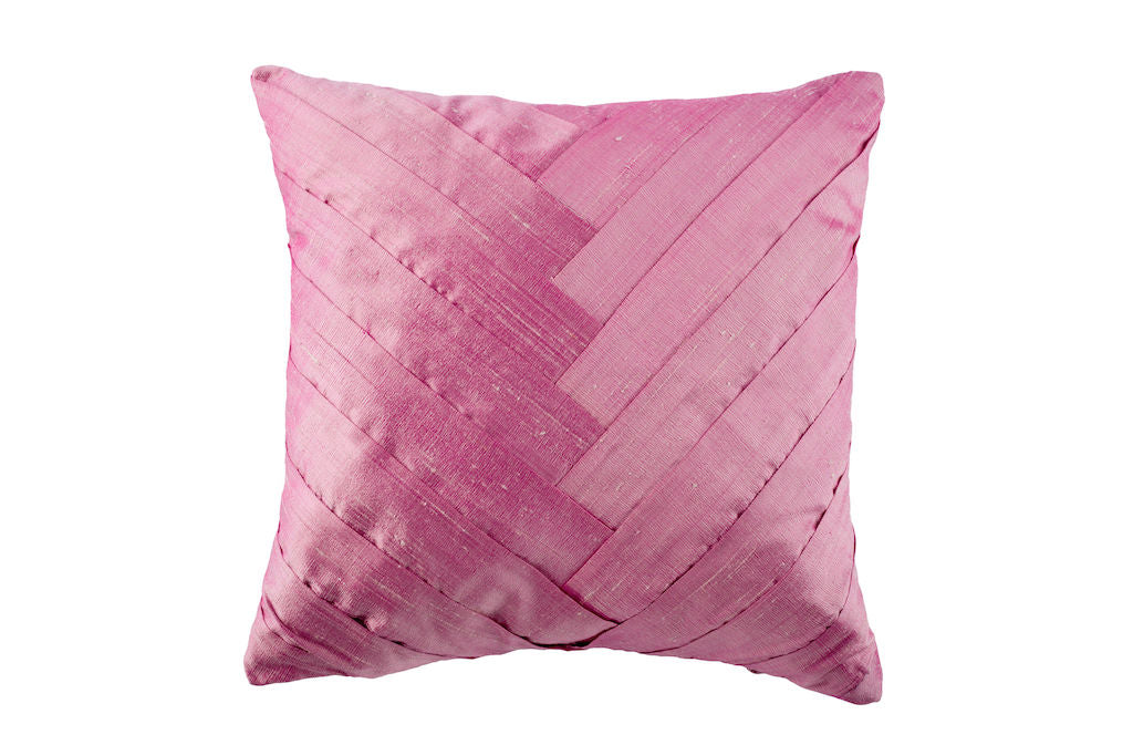 Ācamana Cushion: Pink Silk House of Bilimoria
