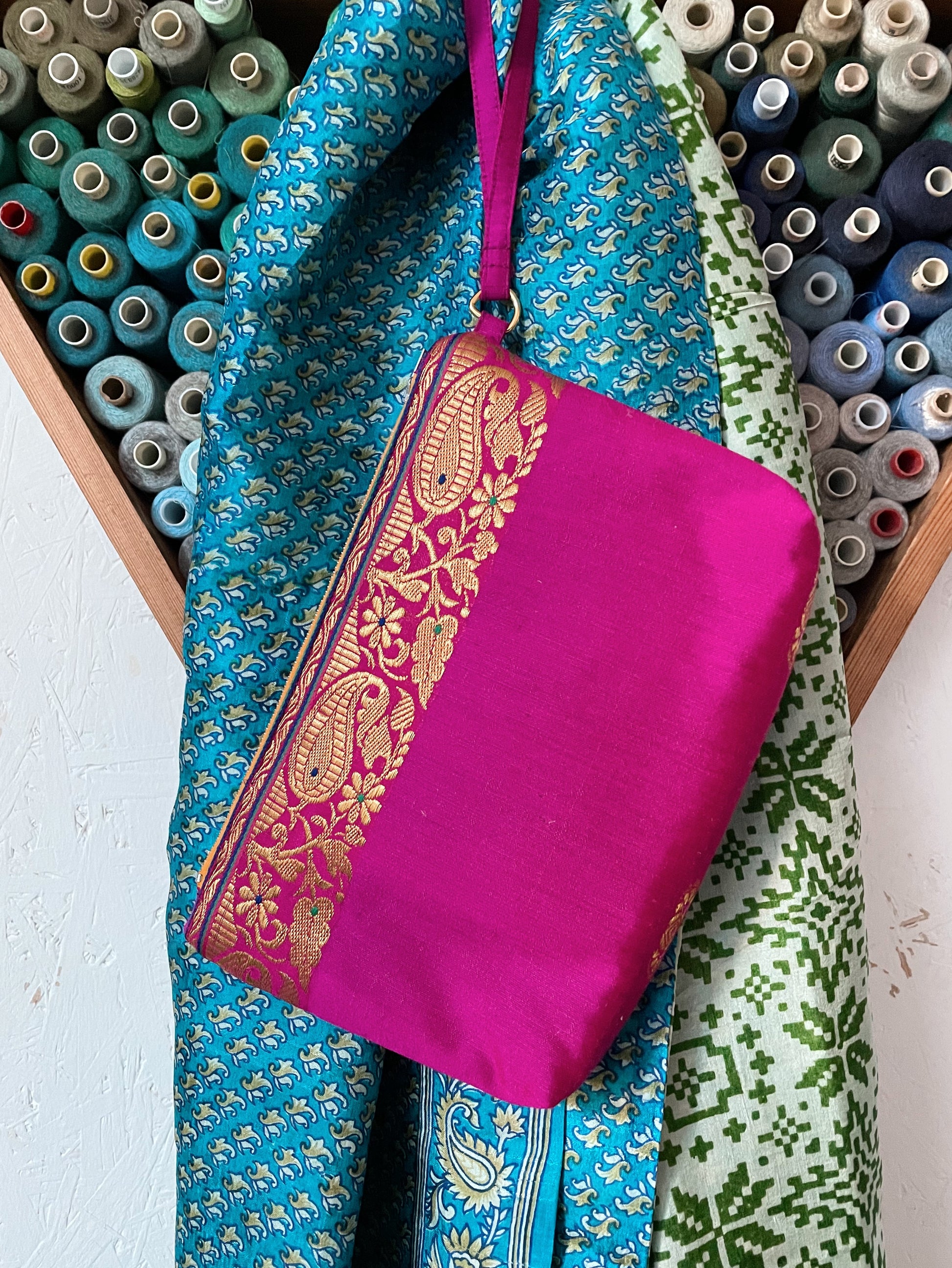 Pink and Green Clutch Bag - House of Bilimoria